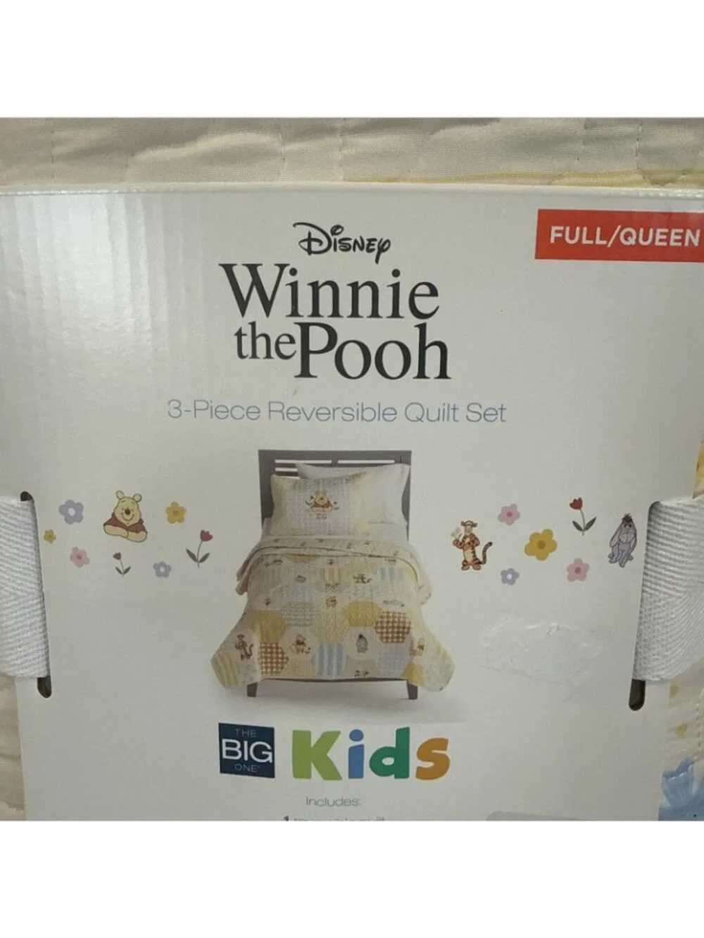 BIG Kids Disney Winnie The Pooh 3 Piece Reversible Quilt Set Full/Queen NWT